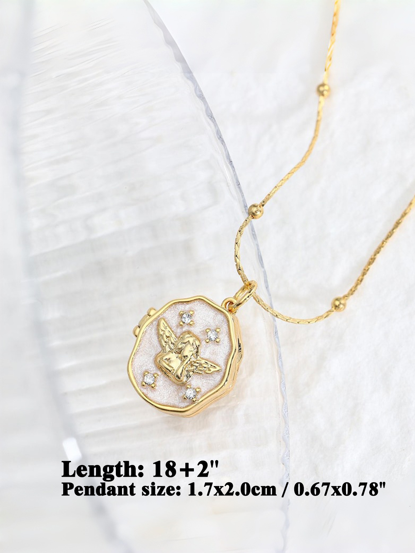 Personalized Vintage Angel Locket Necklace